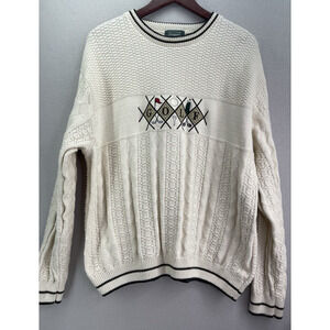 VTG Haggar Golf Sweater Mens XL Embroidered Cotton Pullover Sportswear Preppy